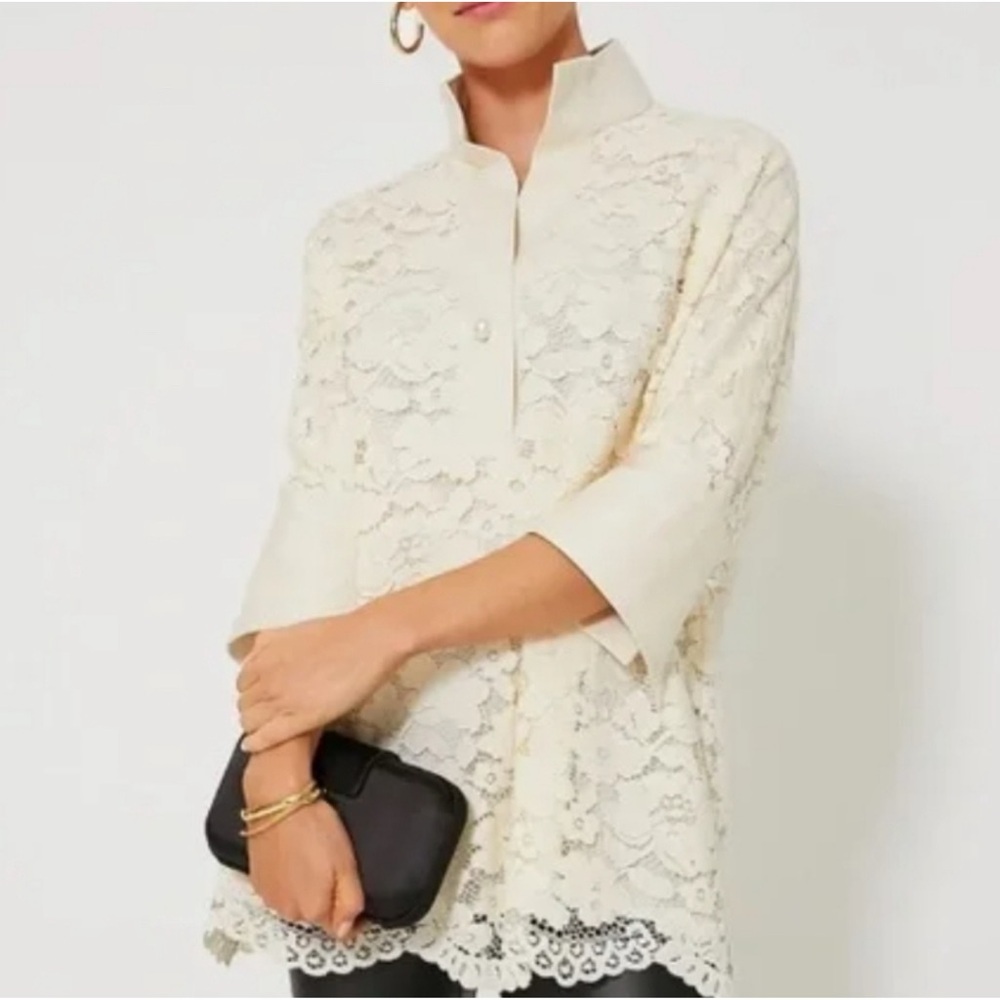 Tuckernuck Ivory Floral Lace Blouse